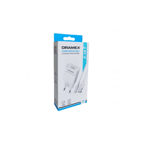 DRAMEX D21M CHARGE ADAPTER ( MICRO ) USB ( SET ) SAMSUNG 2.1A MİKRO EV ŞARJ ALETİ*120
