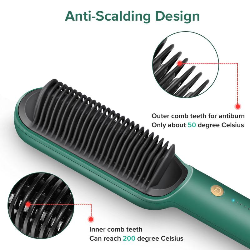 Egonex Saç Düzleştirici Fırça Seramik Elektrikli Sakal Fırçası