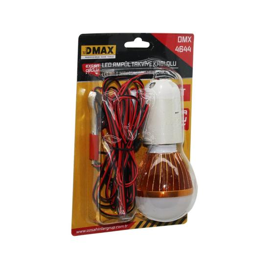 DMAX DMX-4644 ( SEYYAR & LED LAMBA ) AKÜ TAKVİYE KABLOLU= 4MT ( 12V & 5W )*50