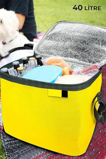 Soğutucu Kamp Piknik Çantası 40 Lt. Katlanabilir Termos Soğuk Tutucu Çanta Buzluk Termos Çanta
