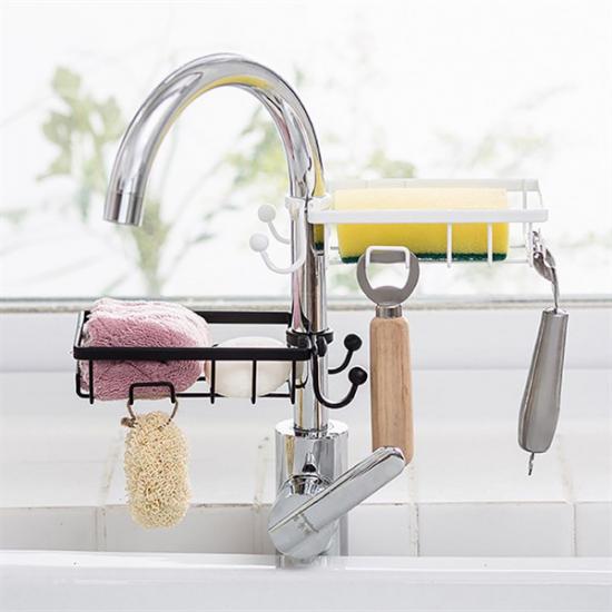 BUFFER® Paslanmaz Çelik Mutfak Banyo Musluğuna Sabitlenebilir Sabunluk