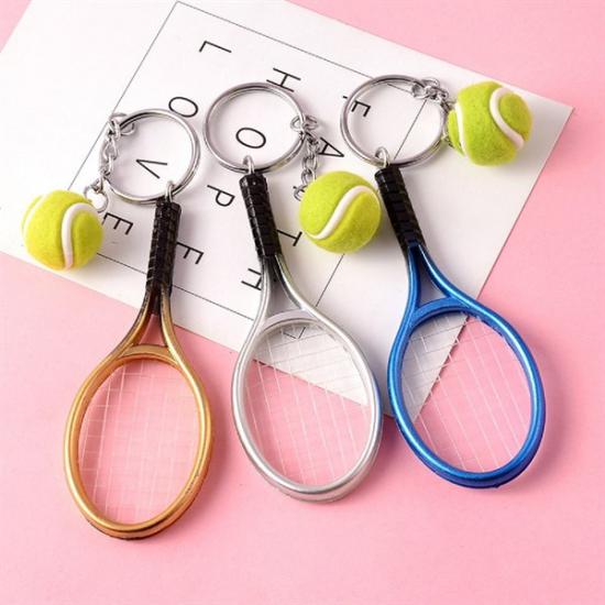 BUFFER® Gerçekçi Tenis Raketi Tasarımlı Şık Anahtarlık Kolye Çanta Süsü Tennis Keychain