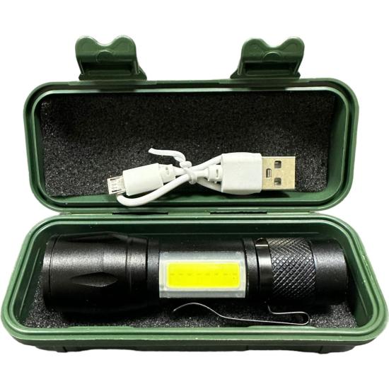 5W Cob LED USB Şarjlı, Çakarlı, Kamp, Deprem Çantası ve El Feneri