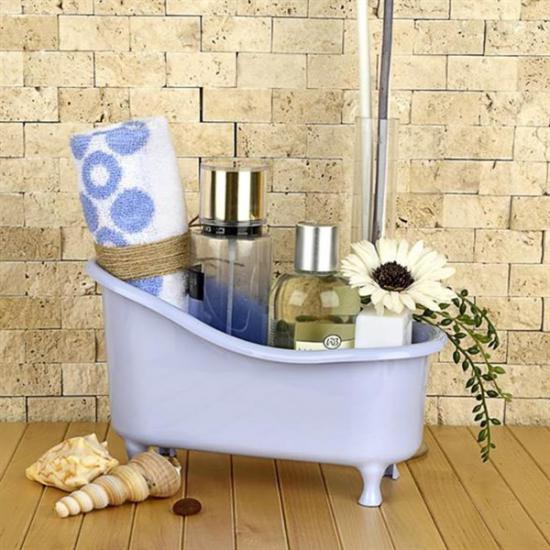 BUFFER® Dekoratif Mini Küvet Şeklinde Çok Amaçlı  Banyo Düzenleyici Sepet