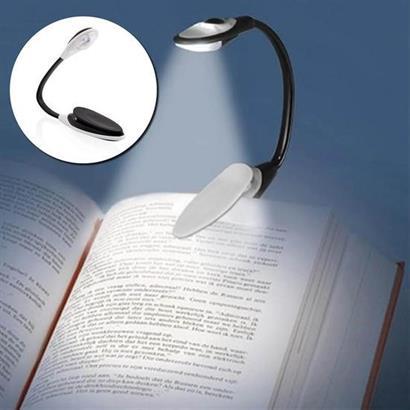 BUFFER® Kitap Okuma Lambası Kıskaçlı Işık Pilli Aydınlatma Kitap Okuma Işığı