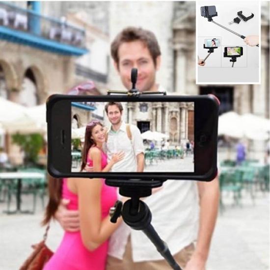 BUFFER® 3.5mm Jak Girişli Tüm Telefonlara Uygun Selfie Özçekim Çubuğu